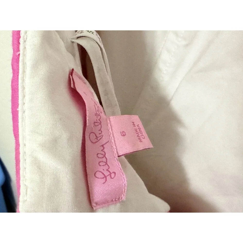 Lilly Pulitzer Betsy Pink Cotton Dress Lace Trip Strapless 6